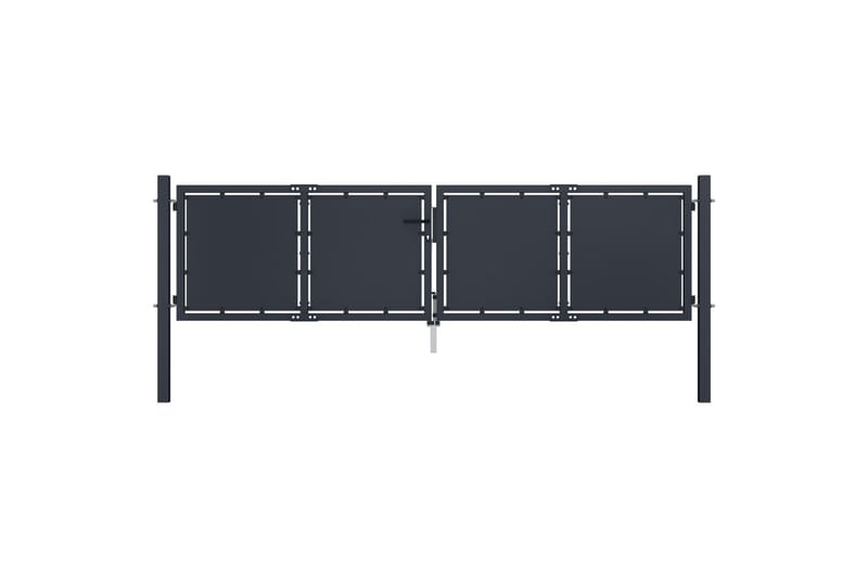 havelåge 300 x 75 cm stål antracitgrå - Grå - Hus & renovering - Indsynsbeskyttelse & indhegning - Låge