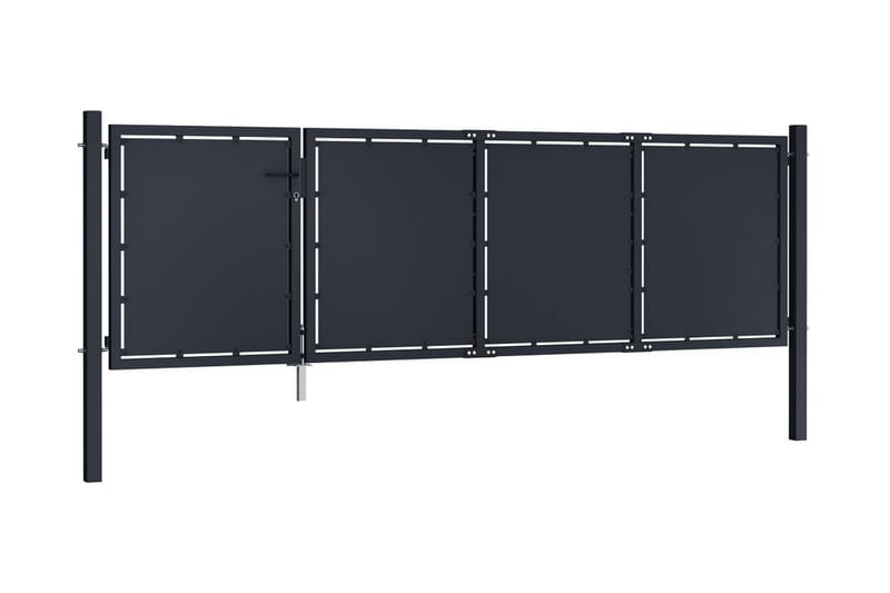 havelåge 350 x 100 cm stål antracitgrå - Grå - Hus & renovering - Indsynsbeskyttelse & indhegning - Låge