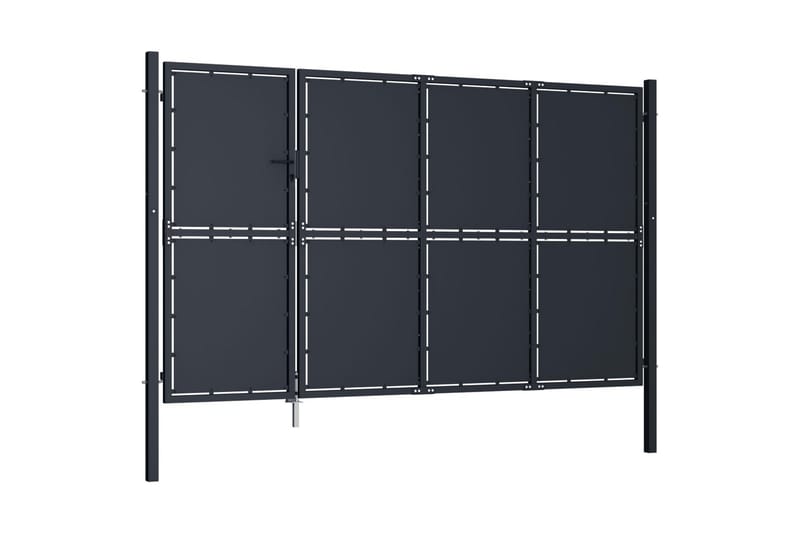 havelåge 350 x 200 cm stål antracitgrå - Grå - Hus & renovering - Indsynsbeskyttelse & indhegning - Låge