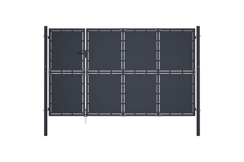 havelåge 350 x 200 cm stål antracitgrå - Grå - Hus & renovering - Indsynsbeskyttelse & indhegning - Låge