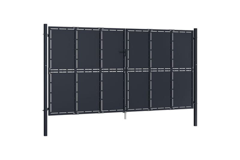 havelåge 400 x 200 cm stål antracitgrå - Grå - Hus & renovering - Indsynsbeskyttelse & indhegning - Låge