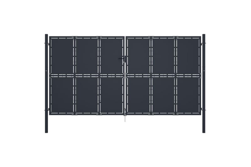 havelåge 400 x 200 cm stål antracitgrå - Grå - Hus & renovering - Indsynsbeskyttelse & indhegning - Låge