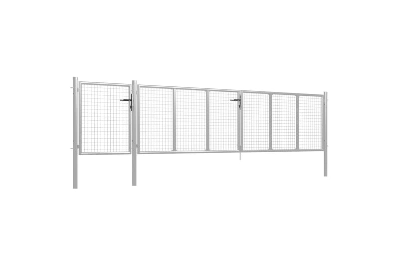 havelåge 500 x 75 cm stål sølvfarvet - Sølv - Hus & renovering - Indsynsbeskyttelse & indhegning - Låge