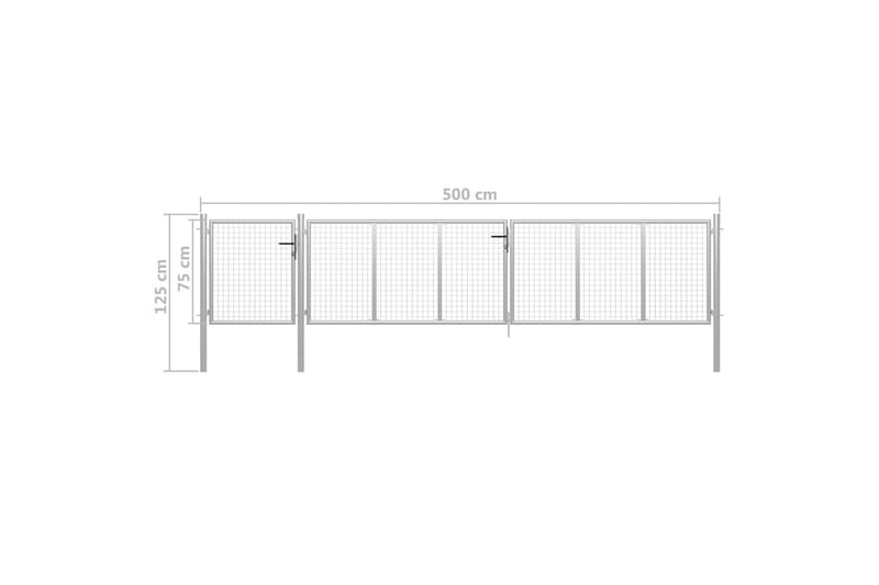 havelåge 500 x 75 cm stål sølvfarvet - Sølv - Hus & renovering - Indsynsbeskyttelse & indhegning - Låge