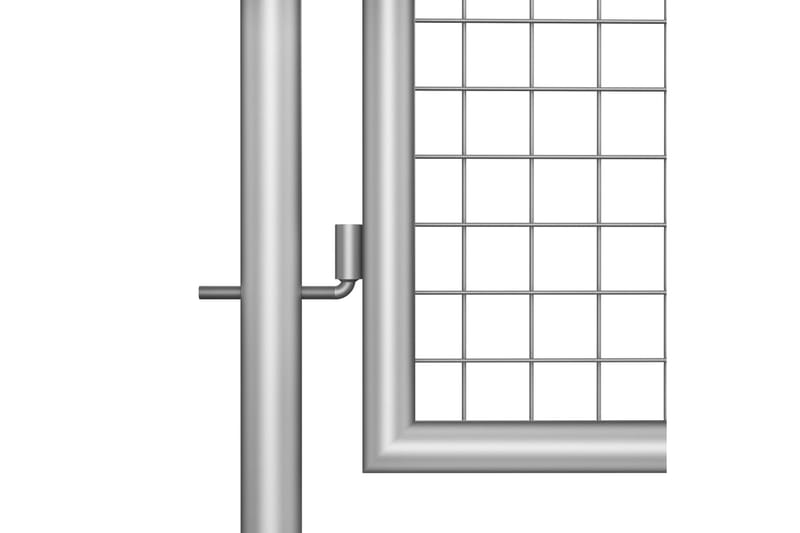 havelåge galvaniseret stål 105 x 250 cm sølvfarvet - Sølv - Smedejernslåge & jernlåge - Låge udendørs