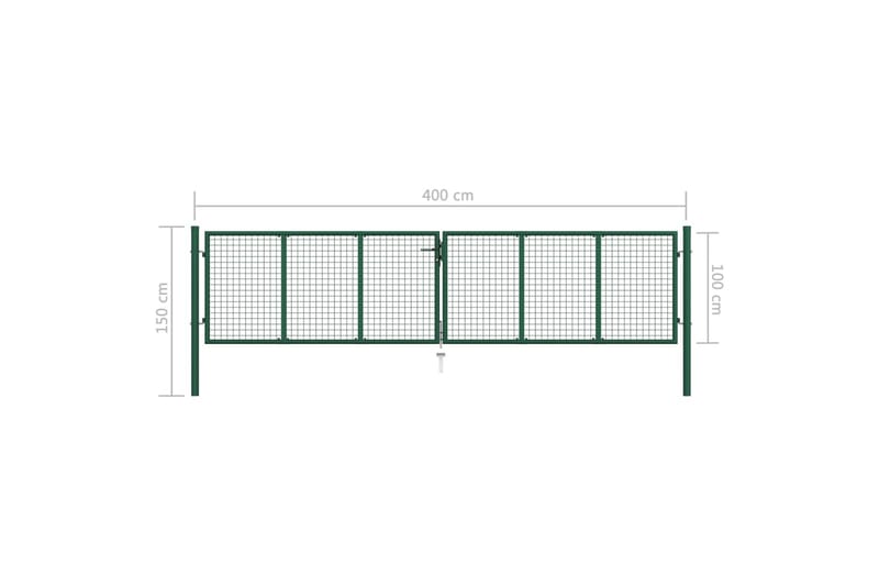 havelåge i trådnet 400 x 100 cm stål grøn - Grøn - Hus & renovering - Indsynsbeskyttelse & indhegning - Låge