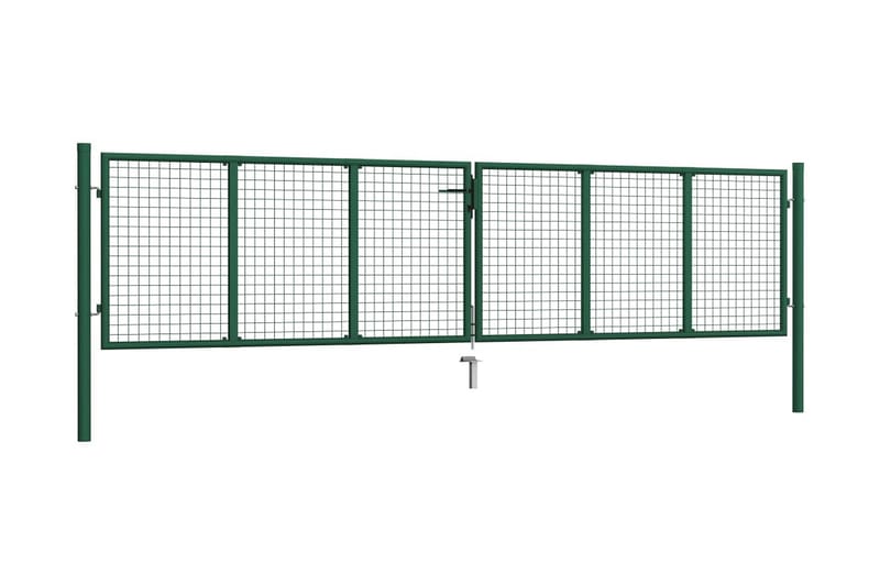 havelåge i trådnet 400 x 125 cm stål grøn - Grøn - Hus & renovering - Indsynsbeskyttelse & indhegning - Låge