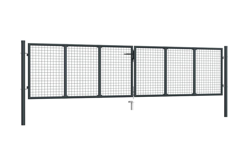 havelåge i trådnet 400x125 cm galvaniseret stål grå - Grå - Hus & renovering - Indsynsbeskyttelse & indhegning - Låge