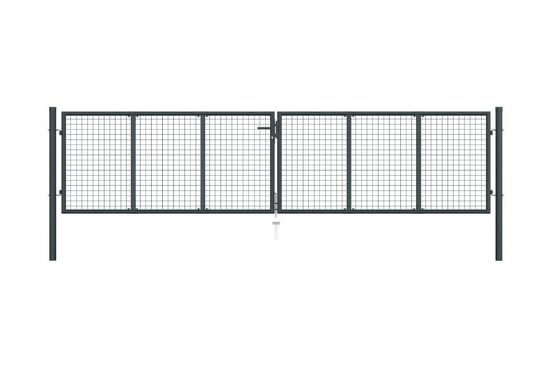 havelåge i trådnet 400x125 cm galvaniseret stål grå - Grå - Hus & renovering - Indsynsbeskyttelse & indhegning - Låge
