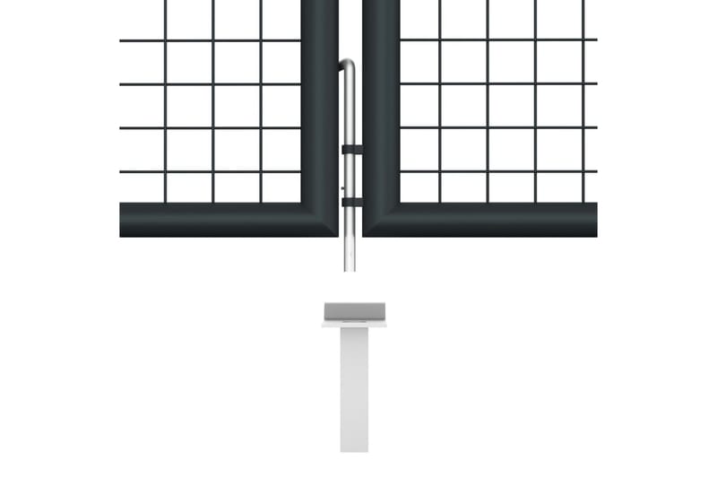 havelåge i trådnet 400x125 cm galvaniseret stål grå - Grå - Hus & renovering - Indsynsbeskyttelse & indhegning - Låge