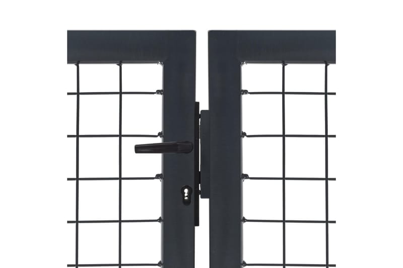 havelåge med stolper stål 350 x 120 cm antracitgrå - Grå - Hus & renovering - Indsynsbeskyttelse & indhegning - Låge