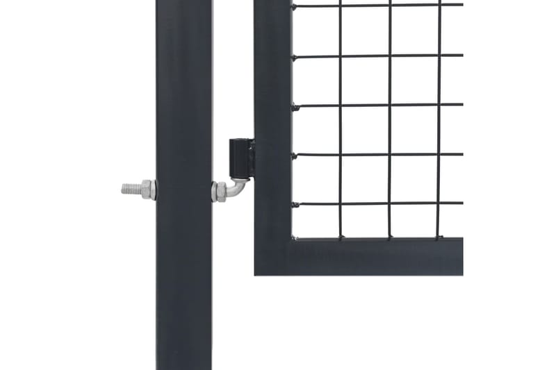 havelåge med stolper stål 350 x 120 cm antracitgrå - Grå - Hus & renovering - Indsynsbeskyttelse & indhegning - Låge