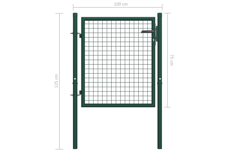 hegnslåge 100 x 75 cm stål grøn - Grøn - Hus & renovering - Indsynsbeskyttelse & indhegning - Låge
