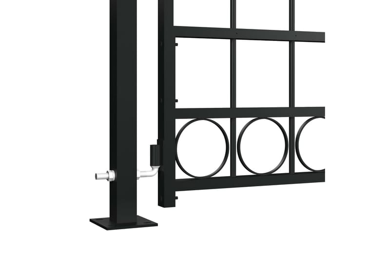hegnslåge med buet top og 2 pæle 100 x 200 cm sort - Sort - Hus & renovering - Indsynsbeskyttelse & indhegning - Låge