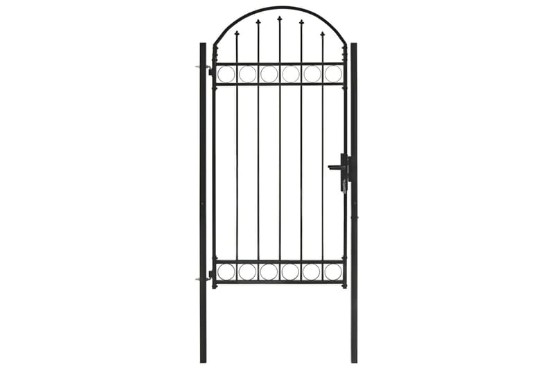 Hegnslåge Med Buet Top Stål 100x250 cm Sort - Hus & renovering - Indsynsbeskyttelse & indhegning - Låge
