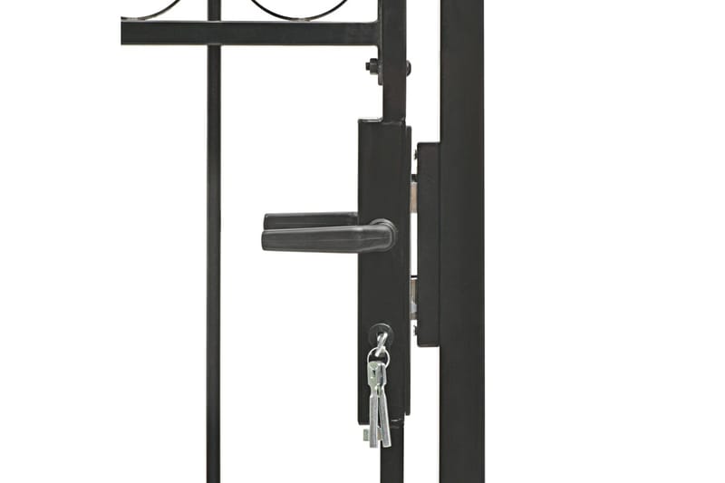 Hegnslåge Med Buet Top Stål 100x250 cm Sort - Hus & renovering - Indsynsbeskyttelse & indhegning - Låge