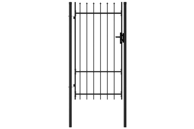 hegnslåge med spydtop stål 1 x 1,75 m sort - Sort - Hus & renovering - Indsynsbeskyttelse & indhegning - Låge