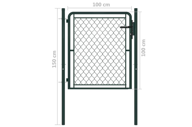havelåge 100 x 100 cm stål grøn - Grøn - Smedejernslåge & jernlåge - Låge udendørs