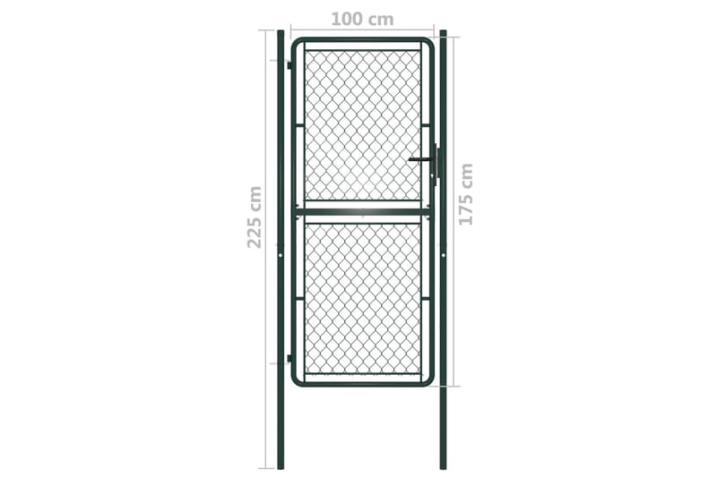 havelåge 100 x 175 cm stål grøn - Grøn - Hus & renovering - Indsynsbeskyttelse & indhegning - Låge