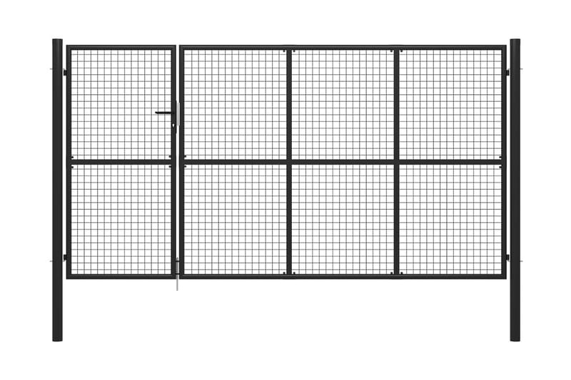 havelåge 350 x 150 cm stål antracitgrå - Grå - Hus & renovering - Indsynsbeskyttelse & indhegning - Låge