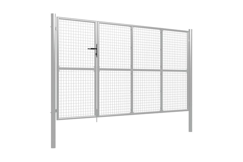 havelåge 350 x 150 cm stål sølvfarvet - Sølv - Hus & renovering - Indsynsbeskyttelse & indhegning - Låge