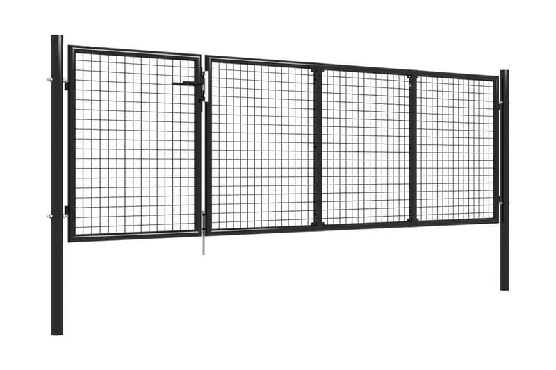havelåge 350 x 75 cm stål antracitgrå - Grå - Smedejernslåge & jernlåge - Låge udendørs