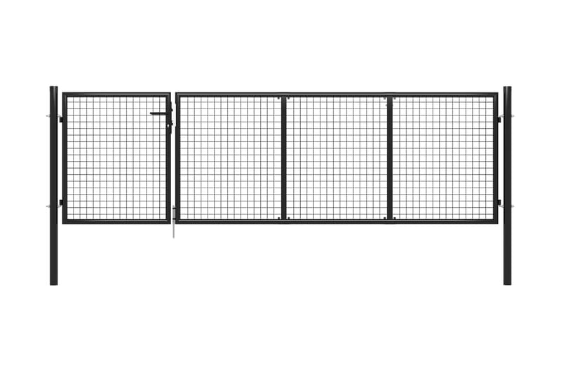 havelåge 350 x 75 cm stål antracitgrå - Grå - Hus & renovering - Indsynsbeskyttelse & indhegning - Låge