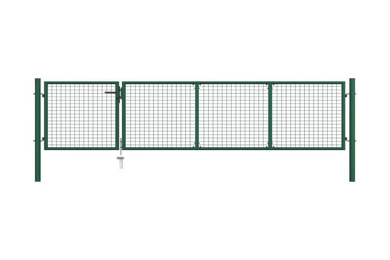havelåge 350 x 75 cm stål grøn - Grøn - Låge udendørs - Smedejernslåge & jernlåge