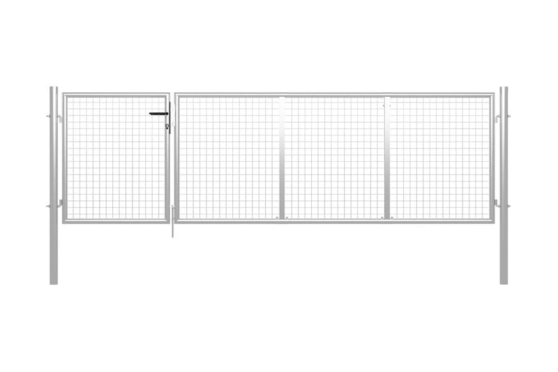 havelåge 350 x 75 cm stål sølvfarvet - Sølv - Hus & renovering - Indsynsbeskyttelse & indhegning - Låge