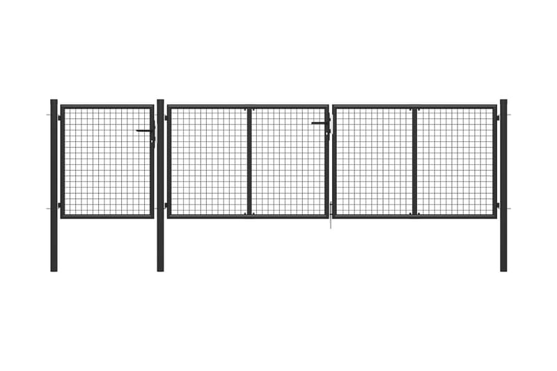 havelåge 400 x 100 cm stål antracitgrå - Grå - Hus & renovering - Indsynsbeskyttelse & indhegning - Låge
