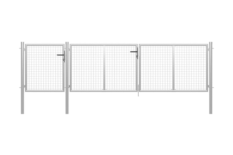 havelåge 400 x 100 cm stål sølvfarvet - Sølv - Hus & renovering - Indsynsbeskyttelse & indhegning - Låge