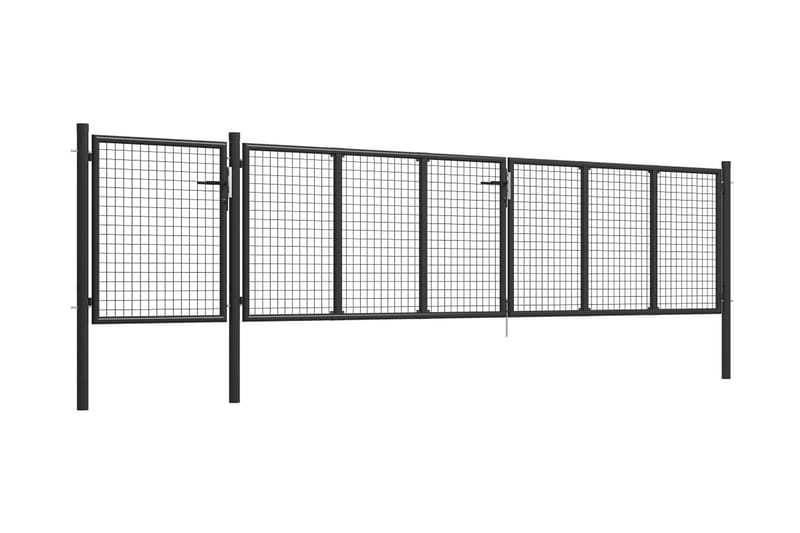 havelåge 500 x 100 cm stål antracitgrå - Grå - Smedejernslåge & jernlåge - Låge udendørs
