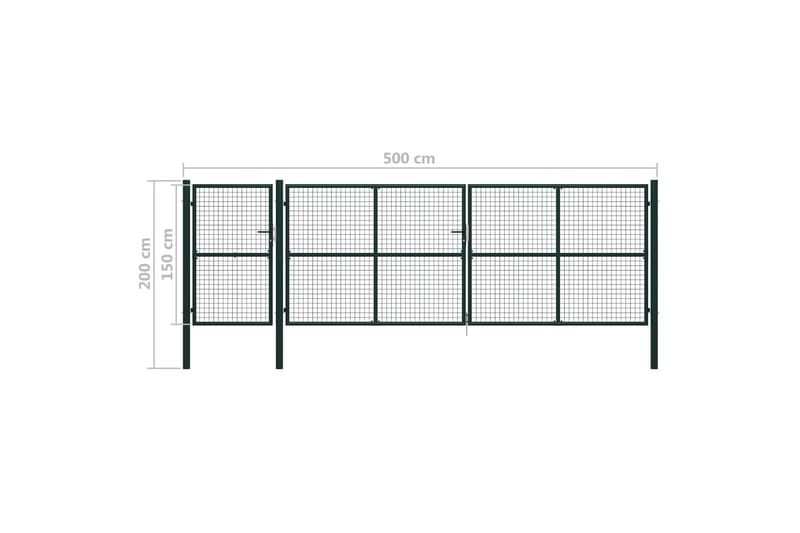 havelåge 500 x 150 cm stål grøn - Grøn - Hus & renovering - Indsynsbeskyttelse & indhegning - Låge
