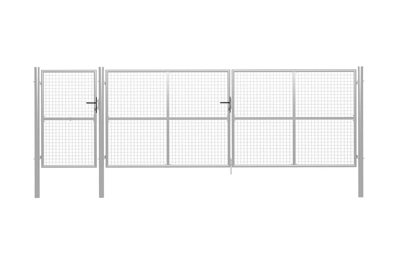 havelåge 500 x 150 cm stål sølvfarvet - Sølv - Hus & renovering - Indsynsbeskyttelse & indhegning - Låge