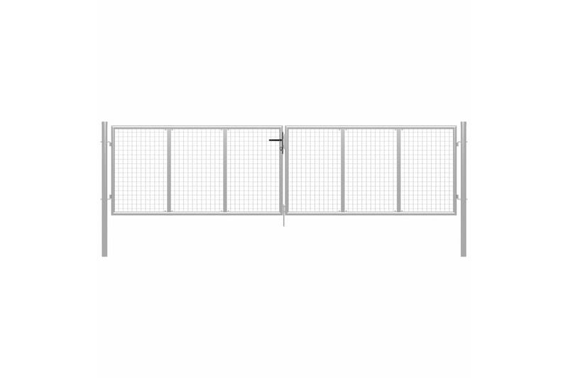 havelåge galvaniseret stål 415 x 150 cm sølvfarvet - Sølv - Hus & renovering - Indsynsbeskyttelse & indhegning - Låge