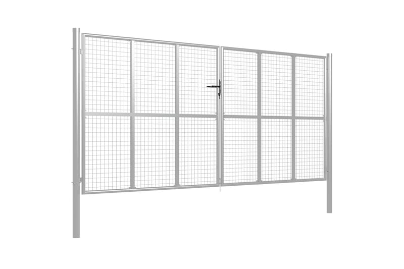 havelåge galvaniseret stål 415 x 250 cm sølvfarvet - Sølv - Hus & renovering - Indsynsbeskyttelse & indhegning - Låge