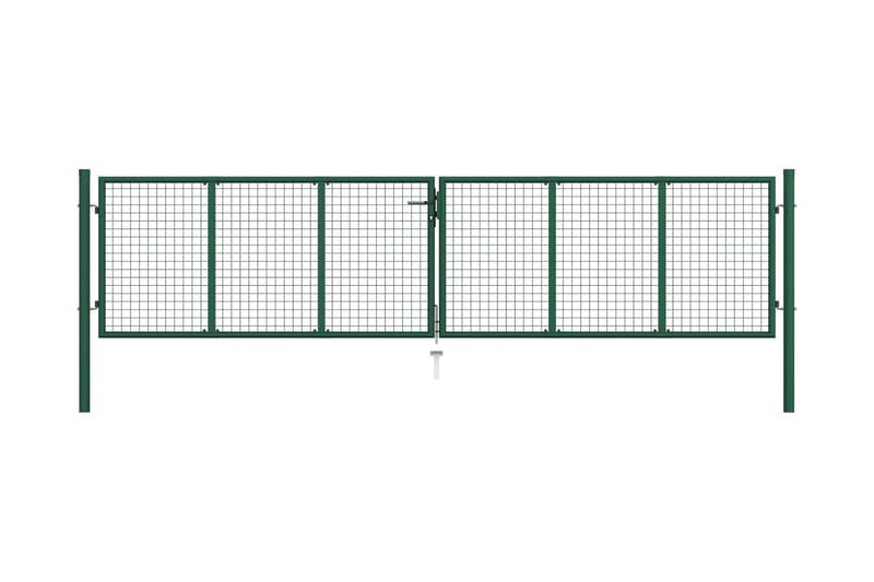 havelåge i trådnet 400 x 75 cm stål grøn - Grøn - Smedejernslåge & jernlåge - Låge udendørs