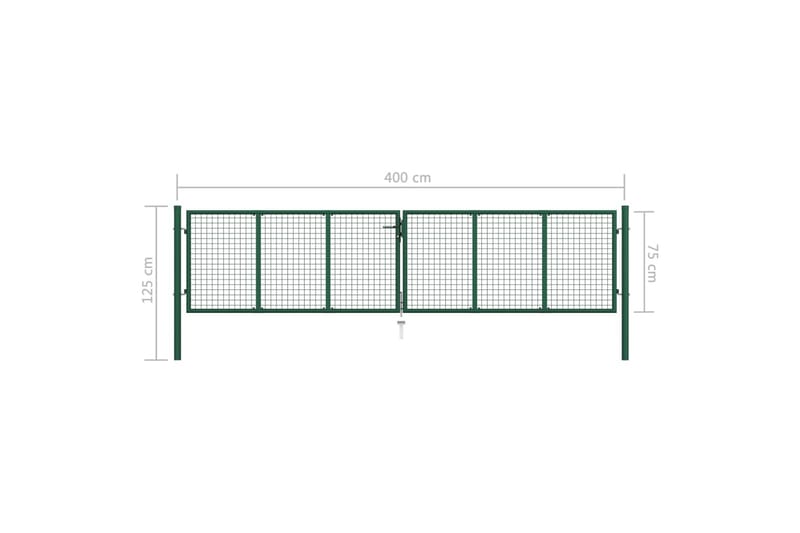 havelåge i trådnet 400 x 75 cm stål grøn - Grøn - Hus & renovering - Indsynsbeskyttelse & indhegning - Låge