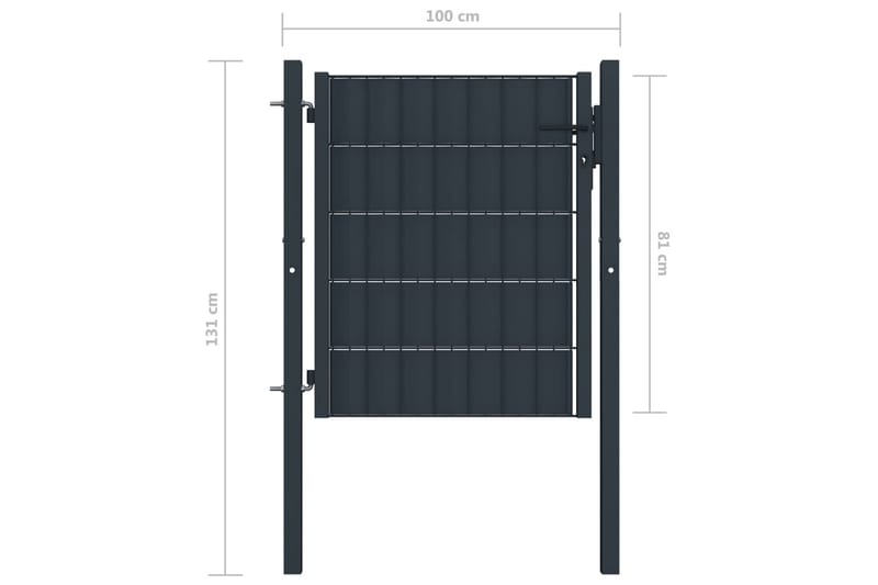 hegnslåge 100 x 81 cm stål antracitgrå - Grå - Smedejernslåge & jernlåge - Låge udendørs