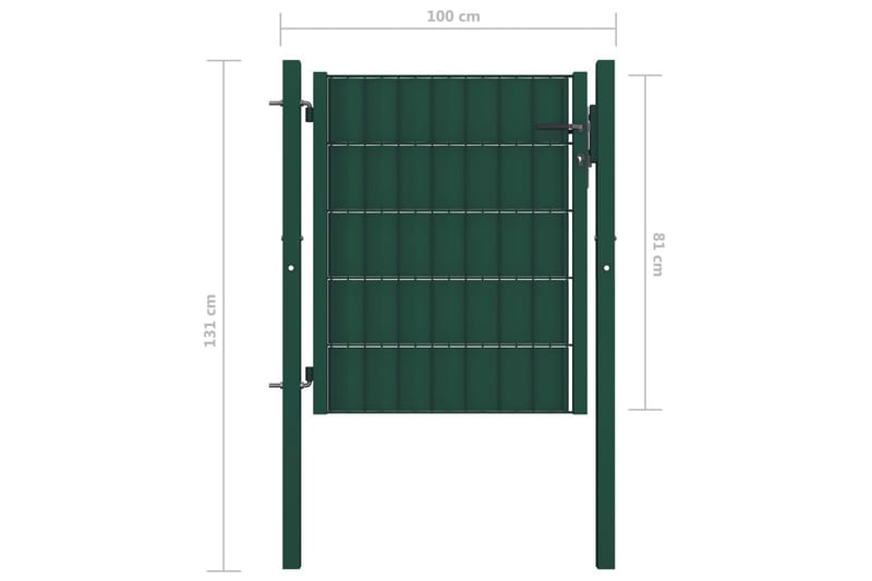 hegnslåge 100 x 81 cm stål grøn - Grøn - Hus & renovering - Indsynsbeskyttelse & indhegning - Låge