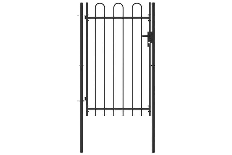 hegnslåge med buet top stål 1 x 1,5 m sort - Hus & renovering - Indsynsbeskyttelse & indhegning - Låge