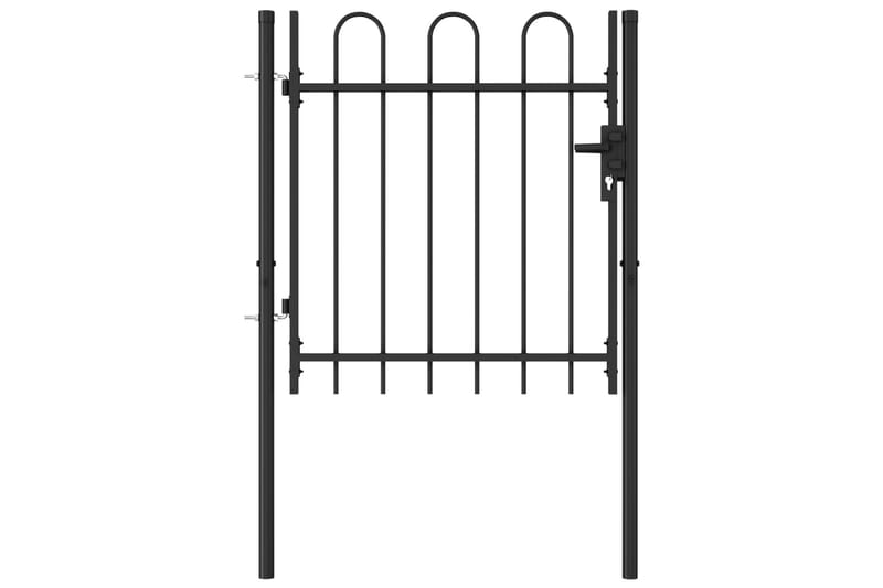 hegnslåge med buet top stål 1 x 1 m sort - Sort - Hus & renovering - Indsynsbeskyttelse & indhegning - Låge