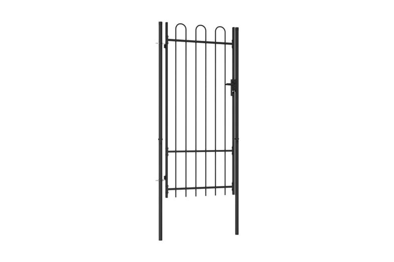 hegnslåge med buet top stål 1 x 2 m sort - Sort - Hus & renovering - Indsynsbeskyttelse & indhegning - Låge