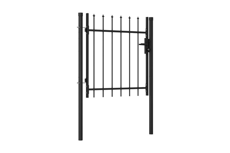 hegnslåge med spydtop stål 1 x 1 m sort - Sort - Hus & renovering - Indsynsbeskyttelse & indhegning - Låge