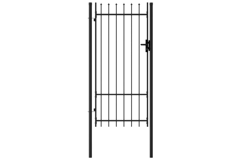 hegnslåge med spydtop stål 1 x 2 m sort - Sort - Hus & renovering - Indsynsbeskyttelse & indhegning - Låge