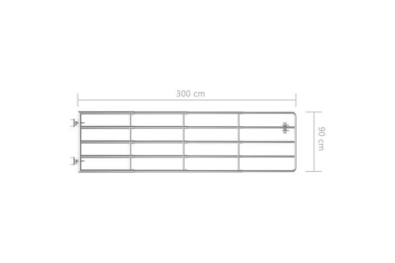 marklåge 5 dele (115-300)x90 cm stål sølvfarvet - Sølv - Hus & renovering - Indsynsbeskyttelse & indhegning - Låge