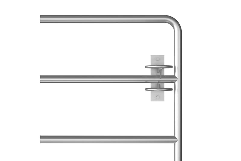 markport 5 dele (150-400)x90 cm stål sølvfarvet - Sølv - Smedejernslåge & jernlåge - Låge udendørs