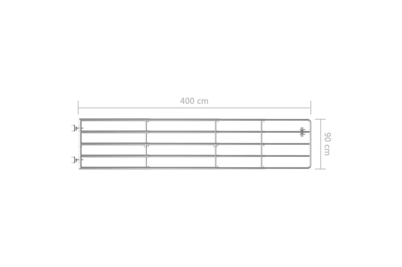 markport 5 dele (150-400)x90 cm stål sølvfarvet - Sølv - Hus & renovering - Indsynsbeskyttelse & indhegning - Låge