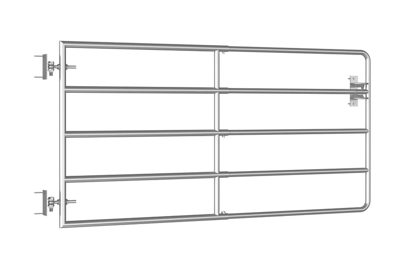 markport 5 dele (95-170)x90 cm stål sølvfarvet - Sølv - Smedejernslåge & jernlåge - Låge udendørs