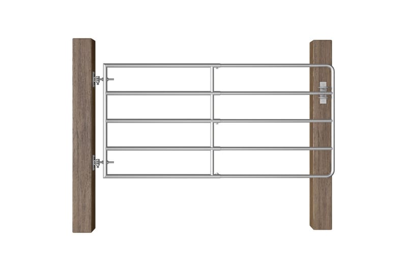 markport 5 dele (95-170)x90 cm stål sølvfarvet - Sølv - Hus & renovering - Indsynsbeskyttelse & indhegning - Låge